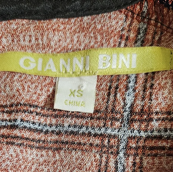 Gianni Bini Red Black Lace Plaid Whimsigoth Business Casual Midi Dress XS - Picture 8 of 16